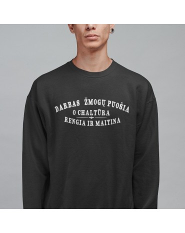 Džemperis su užrašu "Darbas...