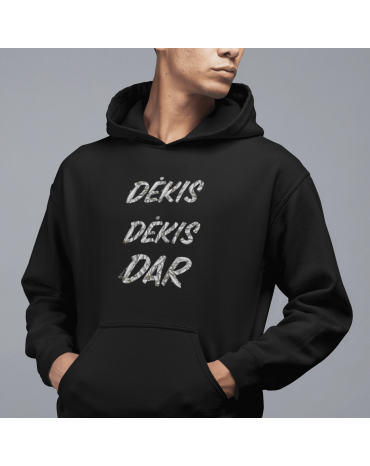 Džemperis su užrašu "Dėkis...