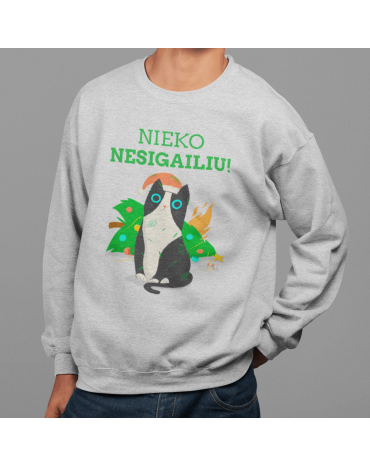 Džemperis su užrašu "Nieko...
