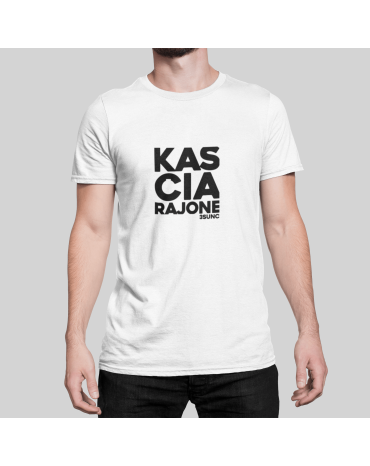 Marškinėliai su užrašu "Kas...