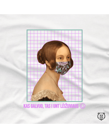 Marškinėliai su užrašu "Kas...