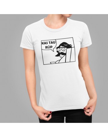 Marškinėliai su užrašu "Kas...